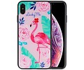 Print Hardcase voor iPhone XS Max Lucky Me Flamingo