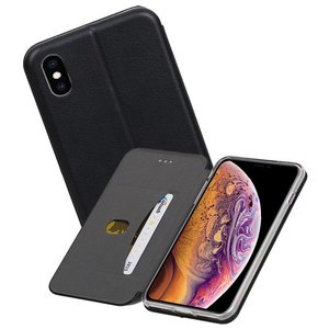 Slim Folio Case - Book Case Telefoonhoesje - Folio Flip Hoesje - Geschikt voor iPhone XS Max - Zwart