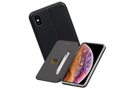 Slim Folio Case - Book Case Telefoonhoesje - Folio Flip Hoesje - Geschikt voor iPhone XS Max - Zwart