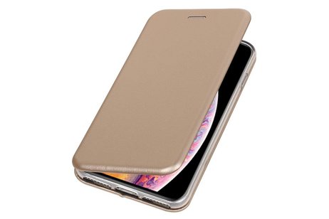 Slim Folio Case - Book Case Telefoonhoesje - Folio Flip Hoesje - Geschikt voor iPhone XS Max - Goud