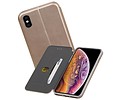 Slim Folio Case - Book Case Telefoonhoesje - Folio Flip Hoesje - Geschikt voor iPhone XS Max - Goud