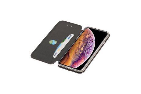 Slim Folio Case - Book Case Telefoonhoesje - Folio Flip Hoesje - Geschikt voor iPhone XS Max - Grijs