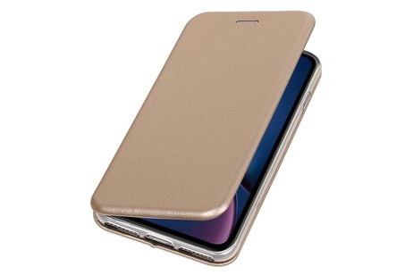 Slim Folio Case - Book Case Telefoonhoesje - Folio Flip Hoesje - Geschikt voor iPhone XR - Goud