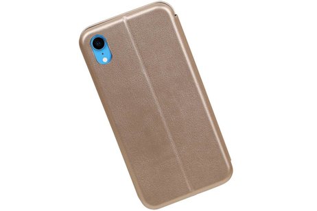 Slim Folio Case - Book Case Telefoonhoesje - Folio Flip Hoesje - Geschikt voor iPhone XR - Goud