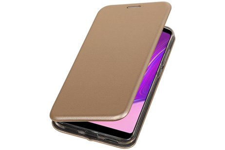 Slim Folio Case - Book Case Telefoonhoesje - Folio Flip Hoesje - Geschikt voor Samsung Galaxy A9 2018 - Goud