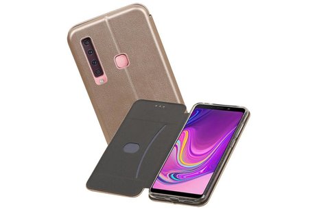 Slim Folio Case - Book Case Telefoonhoesje - Folio Flip Hoesje - Geschikt voor Samsung Galaxy A9 2018 - Goud