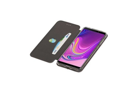 Slim Folio Case - Book Case Telefoonhoesje - Folio Flip Hoesje - Geschikt voor Samsung Galaxy A9 2018 - Grijs