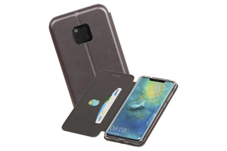 Slim Folio Case - Book Case Telefoonhoesje - Folio Flip Hoesje - Geschikt voor Huawei Mate 20 Pro - Grijs