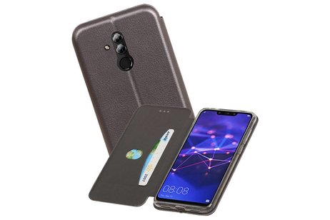 Slim Folio Case - Book Case Telefoonhoesje - Folio Flip Hoesje - Geschikt voor Huawei Mate 20 Lite - Grijs