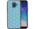 Hexagon Hard Case voor Samsung Galaxy A6 2018 Blauw