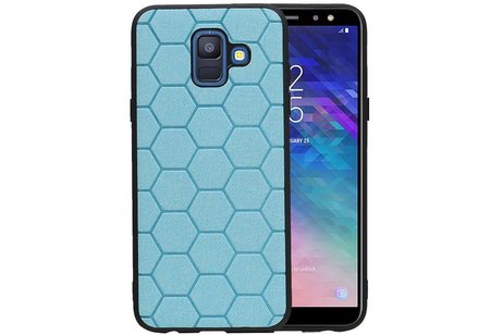 Hexagon Hard Case voor Samsung Galaxy A6 2018 Blauw