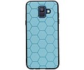 BAOHU Hexagon Hard Case - Hoesje Geschikt voor Samsung Galaxy A6 2018 Blauw
