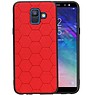 Hexagon Hard Case Samsung Galaxy A6 2018 Rood