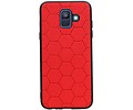 BAOHU Hexagon Hard Case - Hoesje Geschikt voor Samsung Galaxy A6 2018 Rood