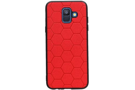 Hexagon Hard Case voor Samsung Galaxy A6 2018 Rood