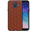 BAOHU Hexagon Hard Case - Hoesje Geschikt voor Samsung Galaxy A6 2018 Bruin