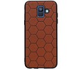BAOHU Hexagon Hard Case - Hoesje Geschikt voor Samsung Galaxy A6 2018 Bruin