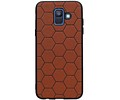 Hexagon Hard Case voor Samsung Galaxy A6 2018 Bruin