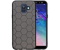 BAOHU Hexagon Hard Case - Hoesje Geschikt voor Samsung Galaxy A6 2018 Grijs