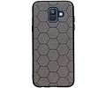BAOHU Hexagon Hard Case - Hoesje Geschikt voor Samsung Galaxy A6 2018 Grijs