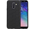 BAOHU Hexagon Hard Case - Hoesje Geschikt voor Samsung Galaxy A6 Plus 2018 Zwart