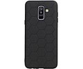 BAOHU Hexagon Hard Case - Hoesje Geschikt voor Samsung Galaxy A6 Plus 2018 Zwart