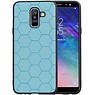 BAOHU Hexagon Hard Case Samsung Galaxy A6 Plus 2018 Blauw