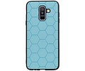 BAOHU Hexagon Hard Case - Hoesje Geschikt voor Samsung Galaxy A6 Plus 2018 Blauw