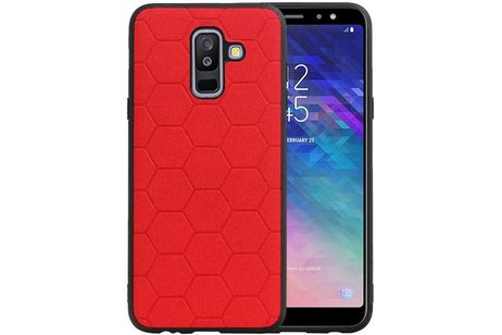 Hexagon Hard Case voor Samsung Galaxy A6 Plus 2018 Rood