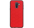 BAOHU Hexagon Hard Case - Hoesje Geschikt voor Samsung Galaxy A6 Plus 2018 Rood