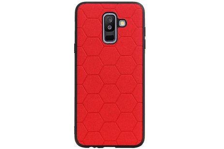 Hexagon Hard Case voor Samsung Galaxy A6 Plus 2018 Rood