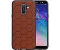 BAOHU Hexagon Hard Case - Hoesje Geschikt voor Samsung Galaxy A6 Plus 2018 Bruin