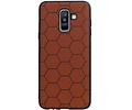 BAOHU Hexagon Hard Case - Hoesje Geschikt voor Samsung Galaxy A6 Plus 2018 Bruin
