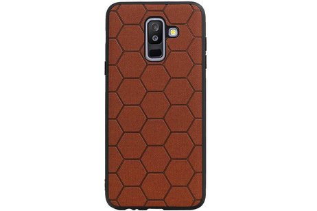 Hexagon Hard Case voor Samsung Galaxy A6 Plus 2018 Bruin