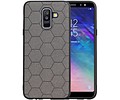 BAOHU Hexagon Hard Case - Hoesje Geschikt voor Samsung Galaxy A6 Plus 2018 Grijs