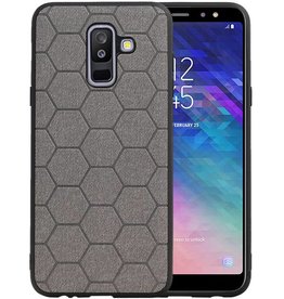 BAOHU Hexagon Hard Case Samsung Galaxy A6 Plus 2018 Grijs
