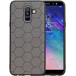 Hexagon Hard Case voor Samsung Galaxy A6 Plus 2018 Grijs