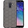 Hexagon Hard Case Samsung Galaxy A6 Plus 2018 Grijs