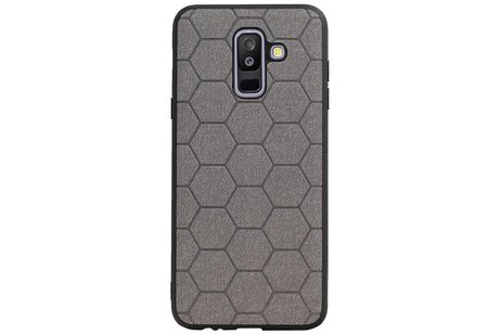 Hexagon Hard Case voor Samsung Galaxy A6 Plus 2018 Grijs