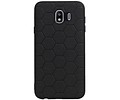 BAOHU Hexagon Hard Case - Telefoonhoesje - Backcover Hoesje - achterkant hoesje - Geschikt voor Samsung Galaxy J4 - Zwart