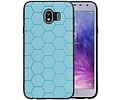 BAOHU Hexagon Hard Case - Telefoonhoesje - Backcover Hoesje - achterkant hoesje - Geschikt voor Samsung Galaxy J4 - Blauw