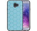 Hexagon Hard Case - Telefoonhoesje - Backcover Hoesje - achterkant hoesje - Geschikt voor Samsung Galaxy J4 - Blauw