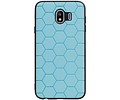 BAOHU Hexagon Hard Case - Telefoonhoesje - Backcover Hoesje - achterkant hoesje - Geschikt voor Samsung Galaxy J4 - Blauw