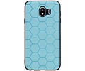 Hexagon Hard Case - Telefoonhoesje - Backcover Hoesje - achterkant hoesje - Geschikt voor Samsung Galaxy J4 - Blauw