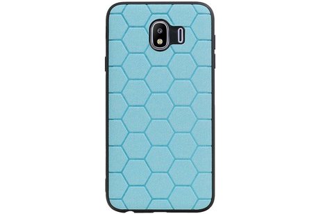 Hexagon Hard Case - Telefoonhoesje - Backcover Hoesje - achterkant hoesje - Geschikt voor Samsung Galaxy J4 - Blauw