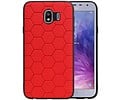 BAOHU Hexagon Hard Case - Telefoonhoesje - Backcover Hoesje - achterkant hoesje - Geschikt voor Samsung Galaxy J4 - Rood