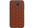 BAOHU Hexagon Hard Case - Telefoonhoesje - Backcover Hoesje - achterkant hoesje - Geschikt voor Samsung Galaxy J4 - Bruin