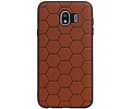 Hexagon Hard Case - Telefoonhoesje - Backcover Hoesje - achterkant hoesje - Geschikt voor Samsung Galaxy J4 - Bruin