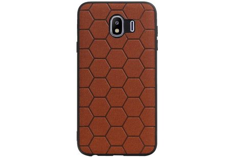 BAOHU Hexagon Hard Case - Telefoonhoesje - Backcover Hoesje - achterkant hoesje - Geschikt voor Samsung Galaxy J4 - Bruin