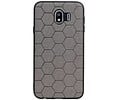 BAOHU Hexagon Hard Case - Telefoonhoesje - Backcover Hoesje - achterkant hoesje - Geschikt voor Samsung Galaxy J4 - Grijs
